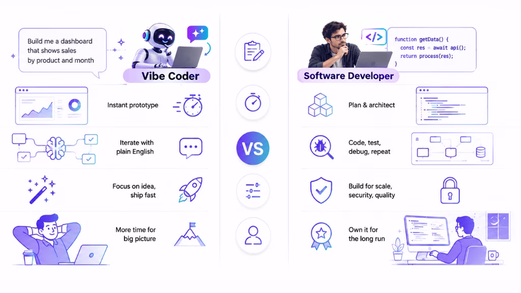 Vibe Coder vs Software Developer: The Core Differences